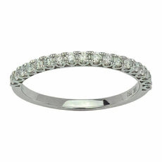 ESTATE .36CT DIAMOND 18KT WHITE GOLD SEMI ETERNITY SHARE PRONG ANNIVERSARY RING
