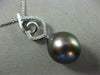 ESTATE .15CT DIAMOND 18KT GOLD AAA TAHITIAN PEARL OPEN FILIGREE FLOATING PENDANT