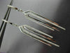 ESTATE .55CT DIAMOND 14KT WHITE GOLD 3D ETOILE ELONGATED HUGGIE HANGING EARRINGS