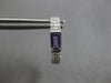 .72CT DIAMOND & AAA AMTHEYST 14K WHITE GOLD EMERALD CUT & ROUND HUGGIE EARRINGS