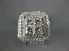 EXTRA LARGE 4.39CT DIAMOND 18KT WHITE GOLD 3D ROUND & PRINCESS ENGAGEMENT RING