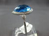 LARGE 5.26CT DIAMOND & AAA BLUE TOPAZ 14KT WHITE GOLD 3D PEAR SHAPE & ROUND RING