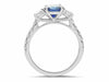 GIA CERTIFIED 2.47CT DIAMOND & AAA SAPPHIRE 14KT WHITE GOLD 3D ENGAGEMENT RING