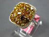 LARGE 3.0CT WHITE & INTENSE MULTI COLOR DIAMOND 18K 2 TONE GOLD ANNIVERSARY RING