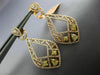 ESTATE LARGE 2.81CT WHITE & FANCY YELLOW DIAMOND 18K ROSE GOLD FILIGREE EARRINGS