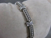 ESTATE 1.0CT DIAMOND 14KT WHITE GOLD RECTANGULAR FILIGREE MILGRAIN BRACELET #571
