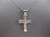 .50CT DIAMOND 14KT WHITE GOLD 3D PRINCESS CHANNEL INVISIBLE CROSS PENDANT #27696