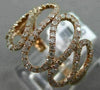 ESTATE WIDE .67CT ROUND DIAMOND 14K ROSE GOLD 3D MULTI WAVE CRISS CROSS FUN RING