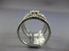 ESTATE LARGE 1.15CT DIAMOND 18KT WHITE GOLD CLASSIC FLOWER TRIPLE FULL BAR RING