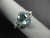 ESTATE 1.28CT DIAMOND & AAA AQUAMARINE 14KT WHITE GOLD FILIGREE ENGAGEMENT RING