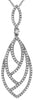 ESTATE .36CT DIAMOND 14KT WHITE GOLD 3D MULTI LEAF TEAR DROP FLOATING PENDANT