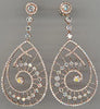 ESTATE LARGE 5.27CT DIAMOND 14KT ROSE GOLD FLORAL TEAR DROP FUN HANGING EARRINGS