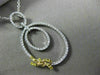 ESTATE LARGE .52CT WHITE & FANCY YELLOW DIAMOND 18K 2 TONE GOLD OVAL BOW PENDANT