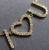 ESTATE .34CT DIAMOND 14KT YELLOW GOLD 3D CLASSIC I LOVE YOU HEART LOVE NECKLACE