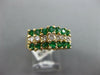 ESTATE WIDE 1.27CT DIAMOND & AAA EMERALD 14K YELLOW GOLD 3D CLASSIC PYRAMID RING