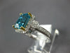 ESTATE LARGE 4.77CT DIAMOND & AAA BLUE ZIRCON 14KT WHITE GOLD 3D ENGAGEMENT RING