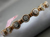ESTATE .60CT DIAMOND 14KT WHITE & ROSE GOLD 3D 9 STONE FLEXIBLE BANGLE BRACELET