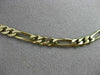 ESTATE LONG & WIDE 14KT YELLOW GOLD ITALIAN FIGARO MENS CHAIN NECKLACE #22065