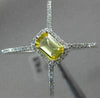 ESTATE LARGE .73CT DIAMOND & AAA YELLOW SAPPHIRE 14K WHITE GOLD 3D HALO FUN RING
