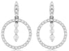 ESTATE .33CT DIAMOND 14KT WHITE GOLD 3 STONE CIRCLE OF LIFE FUN HANGING EARRINGS