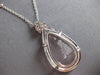 EXTRA LARGE 27.25CT DIAMOND & AAA ROSE QUARTZ 14KT WHITE GOLD 3D CUSHION PENDANT