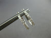 ESTATE .62CT DIAMOND 14KT WHITE GOLD 3D ROUND INSIDE OUT HOOP HANGING EARRINGS