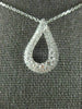 ESTATE .60CT DIAMOND 18KT WHITE GOLD 3D DOUBLE HALO TEAR DROP FLOATING PENDANT
