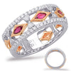 WIDE .65CT DIAMOND & AAA RUBY 14KT WHITE ROSE GOLD 3/4 ETERNITY ANNIVERSARY RING