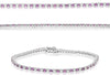 2.25CT DIAMOND & AAA PINK SAPPHIRE 14K WHITE GOLD ROUND ETERNITY TENNIS BRACELET