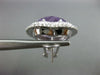 LARGE 25.55CT DIAMOND & AAA AMETHYST 14K WHITE GOLD HEART SHAPE CLIP ON EARRINGS