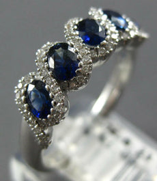 1.23CT DIAMOND & AAA SAPPHIRE 18K WHITE GOLD OVAL INFINITY LOVE ANNIVERSARY RING