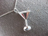 ESTATE .05CT DIAMOND 14KT WHITE GOLD 3D CLASSIC MARTINI FUN FLOATING PENDANT