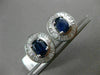 ESTATE 3.38CT DIAMOND & AAA SAPPHIRE 18K WHITE GOLD OVAL HALO CLIP ON EARRINGS