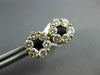 LARGE 1.98CT DIAMOND & AAA SAPPHIRE 14K YELLOW GOLD CLUSTER FLOWER EARRINGS 3059
