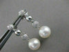 ESTATE .50CT DIAMOND & SOUTH SEA PEARL 14K WHITE GOLD PAVE HANGING EARRINGS 2667