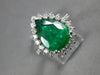 LARGE 4.87CT DIAMOND 14K WHITE GOLD 3D PEAR SHAPE & ROUND ENGAGEMENT RING #27853