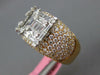 LARGE 2.69CT DIAMOND 18K WHITE AND ROSE GOLD ROUND & BAGUETTE DOUBLE SQUARE RING