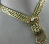 ANTIQUE .52CT DIAMOND AAA ENAMEL 14K YELLOW GOLD FILIGREE TASSEL NECKLACE #2582