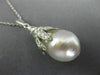 ESTATE .45CT DIAMOND & AAA SOUTH SEA PEARL 18KT WHITE GOLD FLOWER PENDANT #26205