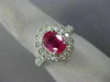 LARGE 2.25CT DIAMOND & AAA OVAL RUBY 14KT WHITE GOLD 3D FILIGREE ENGAGEMENT RING