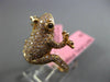 ESTATE 1.05CT PINK & BLACK DIAMOND 18KT ROSE GOLD 3D CLASSIC HAPPY FROG FUN RING