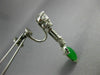 ANTIQUE LARGE 8.10CT DIAMOND & AAA EMERALD 14KT WHITE GOLD LEAF HANGING EARRINGS