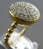 EXTRA LARGE .85CT DIAMOND 14K YELLOW GOLD 3D PAVE DOME SHAPE MULTI BEAD FUN RING