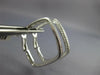 ESTATE LARGE .81CT DIAMOND 18KT WHITE GOLD SQUARE HOOP CLIP ON HANGING EARRINGS