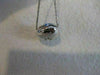 ANTIQUE ROUND DIAMOND SOLITAIRE 14KT WHITE GOLD PENDANT + CHAIN
