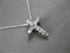 ESTATE SMALL .35CT DIAMOND 14KT WHITE GOLD CLASSIC CROSS FLOATING PENDANT #27659