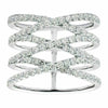 ESTATE LARGE 1.12CT DIAMOND 18KT WHITE GOLD CRISS CROSS WOVEN SEMI ETERNITY RING