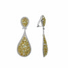 EXTRA LARGE 16.39CT WHITE & FANCY YELLOW DIAMOND 18K TWO TONE GOLD DROP EARRINGS