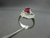 ANTIQUE LARGE 2.2CT DIAMOND & AAA RUBY PLATINUM FILIGREE BALLERINA COCKTAIL RING