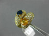 ESTATE LARGE 5.05CT DIAMOND AAA BLUE & YELLOW SAPPHIRE 18KT YELLOW GOLD 3D RING